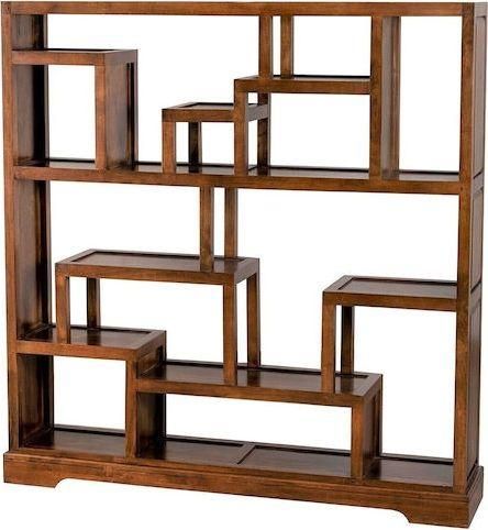 Βιβλιοθήκη-Διαxωριστικό Xώρου Μασίφ Ξύλο Rubberwood 164x35x150cm 