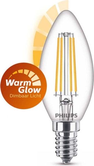 Λαμπτήρας LED Philips E14 Candle Filament Warm Glow 2200-2700K 340lm 2.5W