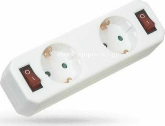 Ταφ SAS 2 Θέσεων με Διακόπτη Λευκό