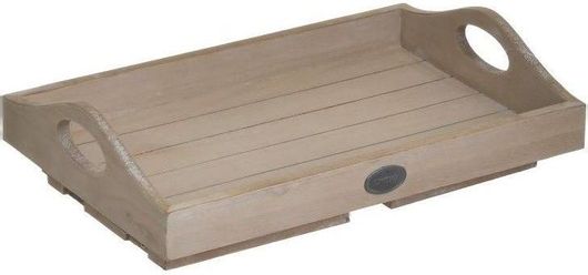 Δίσκος Σερβιρίσματος Μπράτσου Καναπέ Ξύλινος 30x20x8cm Μπεζ