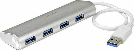 USB Hub StarTech USB 3.0 4 Θυρών με Σύνδεση USB-A Ασημί