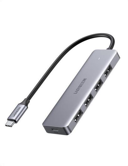 USB Hub Ugreen CM219 USB 3.0 5 Θυρών με Σύνδεση USB-C Γκρι