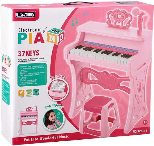 Μουσικό Παιχνίδι Perfectoys Πιάνο με 37 Κλειδιά & Σκαμπώ Ροζ για 3+ Ετών
