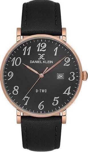 Ανδρικό Ρολόι Daniel Klein DK1.13562-5 με Δέρμα Μαύρο