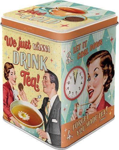 Κουτί για Τσάι Nostalgic Art Μεταλλικό 7.5x7.5x9.5cm Say It 50's Tea & Cookies Together