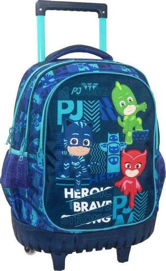 Σχολική Τσάντα Τρόλεϊ Δημοτικού Διακάκης Pj Masks Hero Μπλε