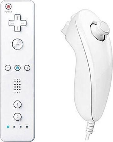 Wii Remote Motion Plus & Nunchuck Ενσύρματο Gamepad για Wii/Wii U Λευκό