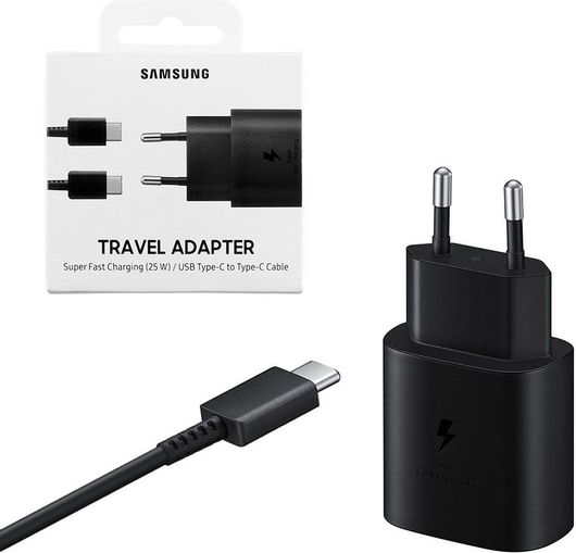 Φορτιστής Samsung με Θύρα USB-C & Καλώδιο USB-C 25W Μαύρο