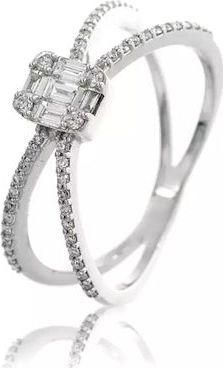 Μονόπετρο από Λευκόχρυσο με Διαμάντι GD469 18Κ