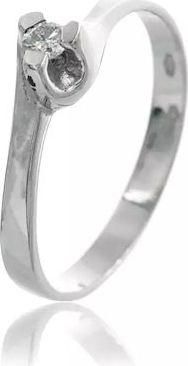 Μονόπετρο από Λευκόχρυσο με Διαμάντι 18Κ