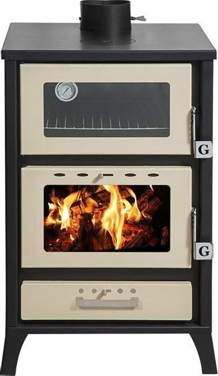 Ξυλόσομπα Gekas Metal MG 500 Χαλύβδινη με Φούρνο 22kW Μπεζ