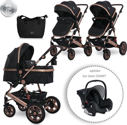 Καρότσι Μωρού Lorelli Lora Ρυθμιζόμενο 2 σε 1 Μαύρο