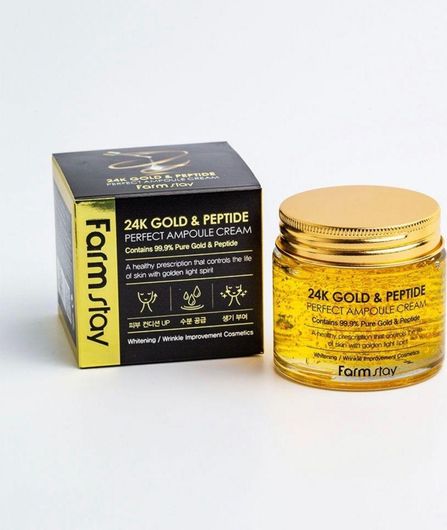 Κρέμα Προσώπου Farm Stay 24K Gold & Peptide Perfect Ampoule Cream 80ml