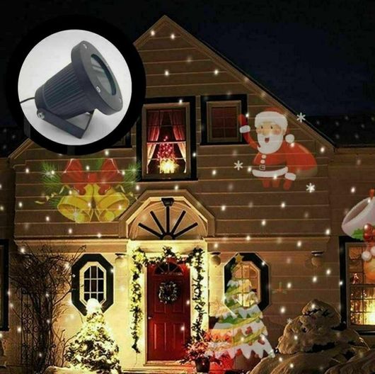 Χριστουγεννιάτικος Προβολέας LED Ρεύματος IP44 Εξωτερικού Χώρου με Διάφορες Παραστάσεις