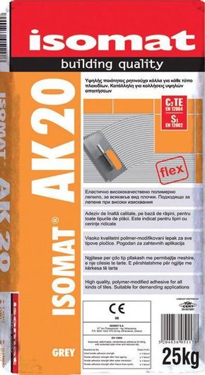 Κόλλα Πλακιδίων Isomat AK 20 Λευκό 25kg