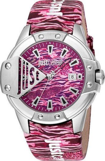 Ανδρικό Ρολόι Just Cavalli JC1G260L0015 με Λουράκι από Δερματίνι Πολύχρωμο