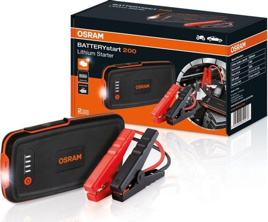 Εκκινητής Μπαταρίας Αυτοκινήτου Osram BATTERYstart 200 Φορητός 12V με Power Bank / USB / Φακό