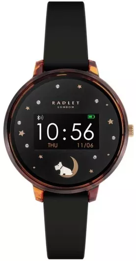Smartwatch Radley London 38mm GPS Plastic Case Brown & Silicone Strap Black