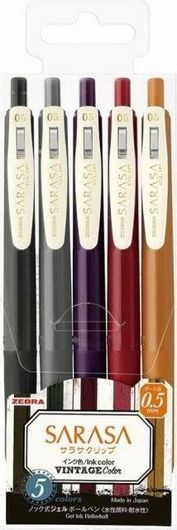 Στυλό Zebra Sarasa Clip 69420 Gel 0.5mm Μαύρο Σετ 5τμχ