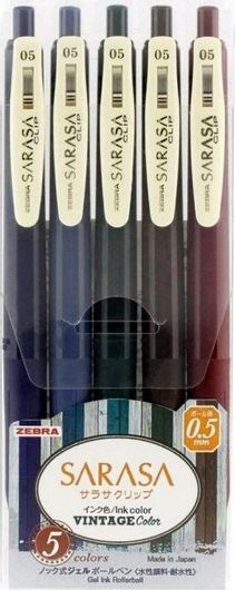 Zebra Sarasa Clip Στυλό Gel 0.5mm 5τμχ