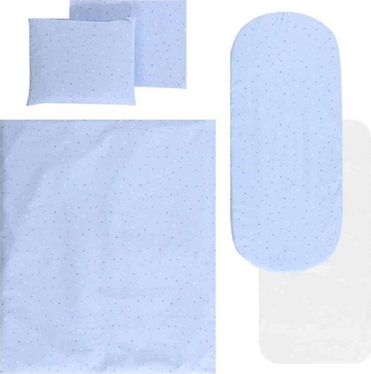Σετ Προίκας Καροτσιού Lorelli Blue Sky με Κουβέρτα & Μαξιλάρι 5τμχ Μπλε