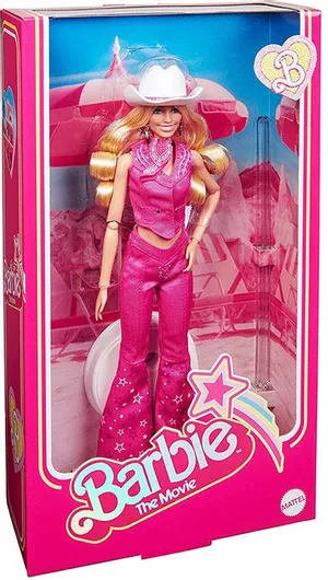 Barbie Συλλεκτική Κούκλα The Movie Margot Robbie Ροζ Western Ντύσιμο για 3+ Ετών