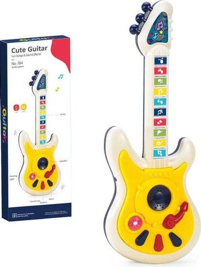 Παιδική Ηλεκτρονική Κιθάρα Cute Guitar 784 - 006083 για 3+ Ετών Κίτρινο