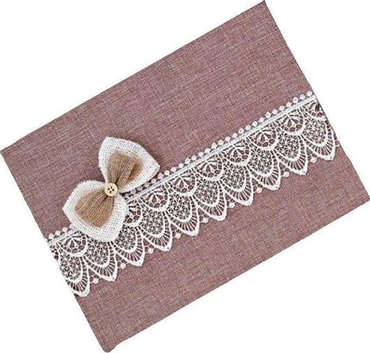 Βιβλίο Ευχών Γάμου Palma Emporio με Δαντέλα 28x21cm Μπεζ