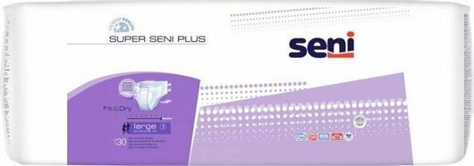 Seni Super Plus Fit & Dry Πάνες Ακράτειας Large 30τμχ