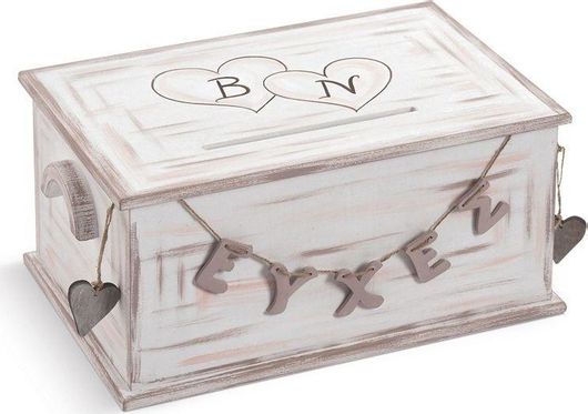 Κουτί Ευχών Γάμου Παρίσης από Ξύλο 42x29x20cm Μπεζ