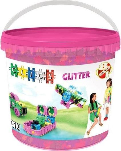 Τουβλάκια Clics Glitter Σετ 175τμχ για 4+ Ετών