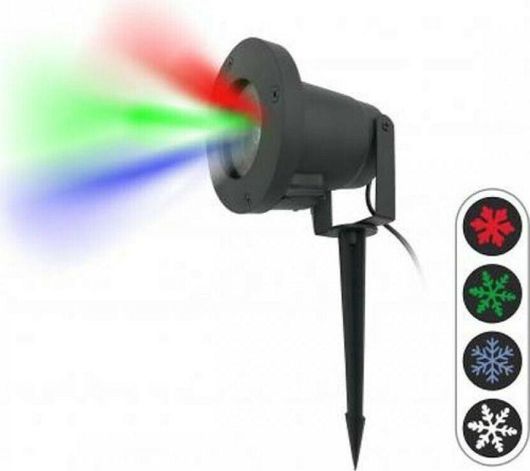 Χριστουγεννιάτικος Προβολέας Well Laser LED Ρεύματος IP44 Εξωτερικού Χώρου PROJ-LED-RGBW4-WL 3.6W 200mA