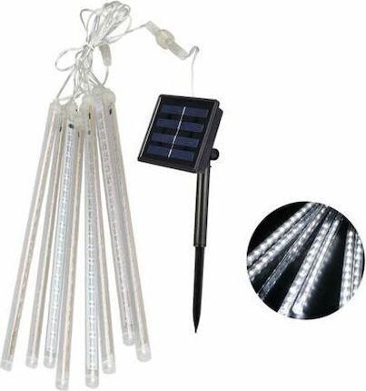 144 Λαμπάκια LED 5μ. x 780εκ Θερμό Λευκό Ηλιακά τύπου Μετεωρίτης 1τμχ