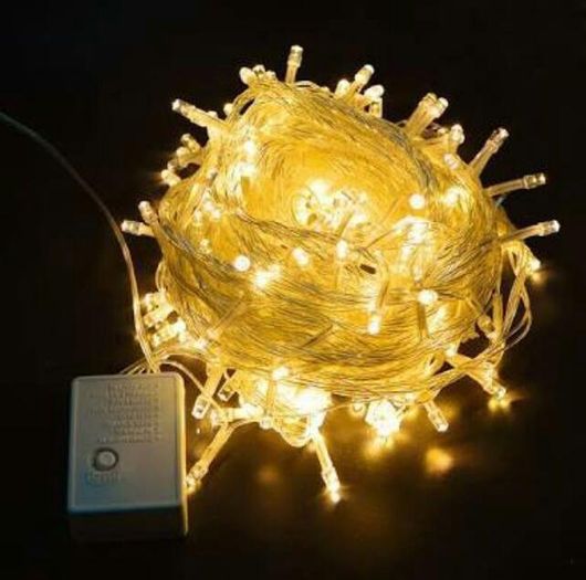 100 Λαμπάκια LED 10μ. Θερμό Λευκό σε Σειρά 1τμχ