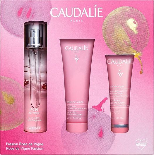 Σετ Περιποίησης Caudalie Passion Rose de Vigne με Αφρόλουτρο & Κρέμα Χεριών 3τμχ