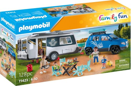 Playmobil Family Fun Οικογενειακές Διακοπές με Ρυμουλκούμενο Τροχόσπιτο για 4-10 Ετών #71423