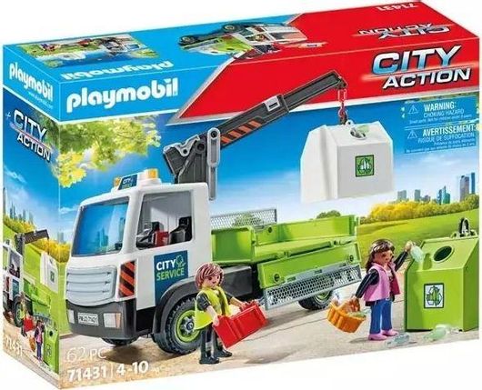 Playmobil City Action Όχημα Περισυλλογής Κάδων Ανακύκλωσης Γυαλιού για 4-10 Ετών #71431