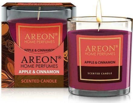 Κερί Areon Αρωματικό σε Βάζο Perfume Apple Cinnamon Candle Apple Cinnamon 120gr Κόκκινο