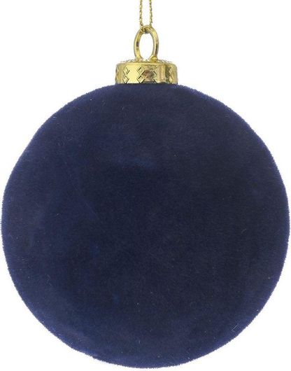 Χριστουγεννιάτικη Μπάλα Iliadis Βελουδινη 8cm Μπλε