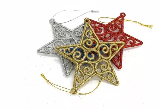 Χριστουγεννιάτικα Στολίδια Αστέρια 231376 10cm Σετ 4τμχ