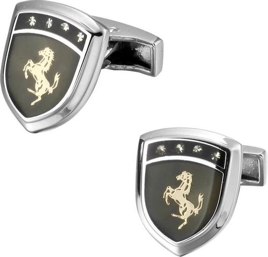 Μανικετόκουμπα Original Men's Fashion Crystal Golden Arabic Horse από Ατσάλι Μαύρο