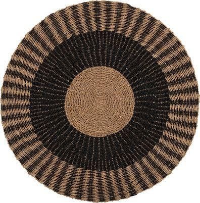 Χαλί Καλοκαιρινό HomeMarkt Στρογγυλό Ψάθινο Φ120cm Μαύρο