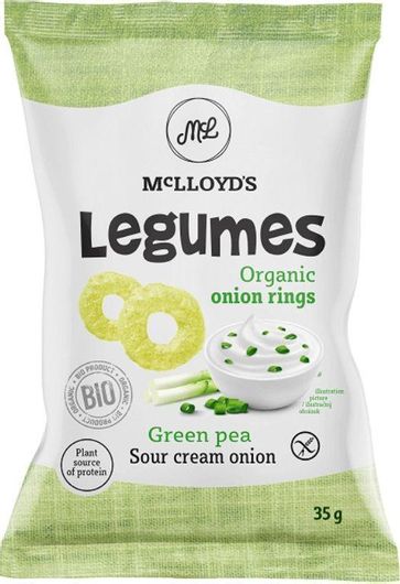 Γαριδάκια Mclloyd's Βιολογικά Green Pea & Sour Cream Onion Χωρίς Γλουτένη 35gr