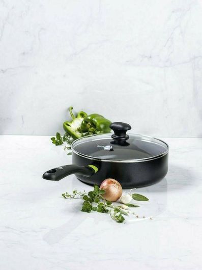 Τηγάνι Green Pan με Καπάκι από Αλουμίνιο με Κεραμική Επίστρωση Μαύρο 24cm