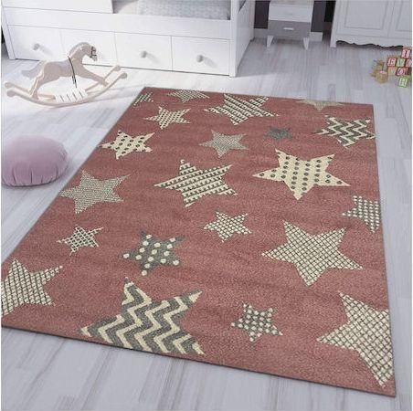 Παιδικό Χαλί Homeone Αστέρια 80x150cm Ροζ