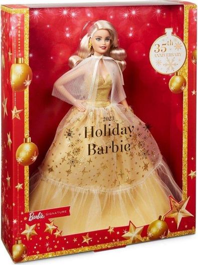 Barbie Mattel Συλλεκτική Κούκλα 2023 Holiday Golden Gown and Blond Hair για 6+ Ετών