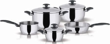 Σετ Κατσαρόλες Pyramis 015700901 από Ανοξείδωτο Ατσάλι 8τμχ Ασημί