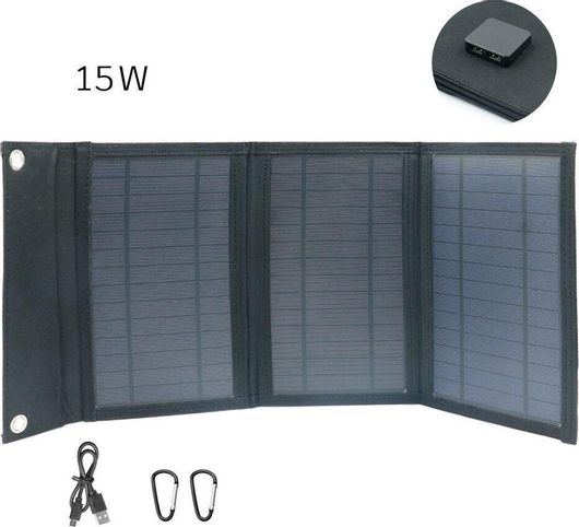 Ηλιακός Φορτιστής PM-0101 Αναδιπλούμενος Φορητών Συσκευών 15W 5V με Σύνδεση USB