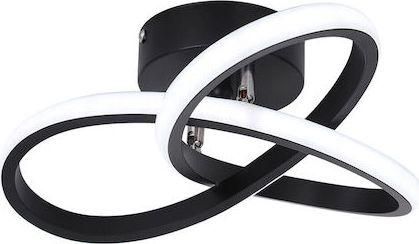 Πλαφονιέρα Οροφής Powertech Μοντέρνα με Ενσωματωμένο LED 26cm Μαύρο