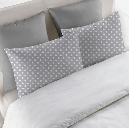 Σετ Μαξιλαροθήκες SpitiBazaar Βαμβάκι & Πολυεστέρας 70x50cm Πουά Γκρι